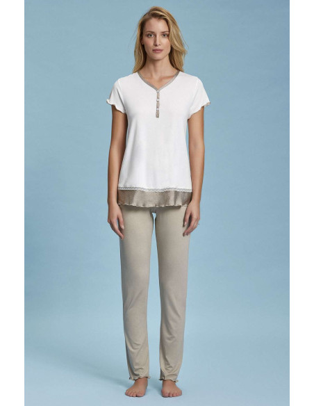 Woman seraphine viscose and saten pajamas Andra 7405 Woman seraphine viscose and saten pajamas Andra 7405