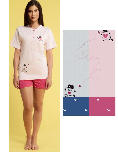 Women's calibrated cotton jersey pajamas Karelpiu' KC4106