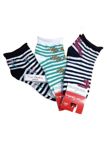 Women's stretch cotton short socks Pierre Cardin PCE31 (3 PAIRS)