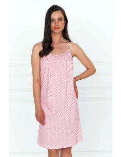 Camicia da notte donna a spalla stretta in jersey di cotone Linclalor 74644