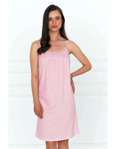 Camicia da notte donna a spalla stretta in jersey di cotone Linclalor 74644