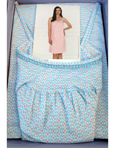 Camicia da notte donna a spalla stretta in jersey di cotone Linclalor 74644 2