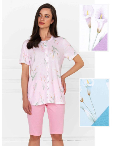 Women's opened short cotton jersey pajamas Linclalor 74850