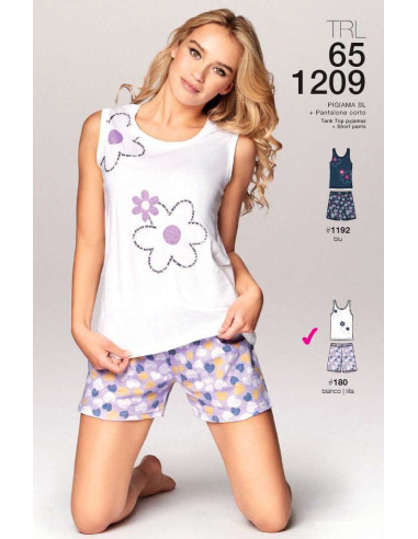 Women's short cotton jersey pajamas Infiore True Love TRL1209