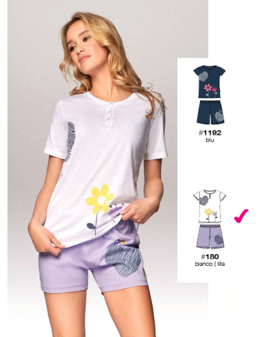 Women's short sleeves cotton jersey pajamas Infiore True Love TRL1210