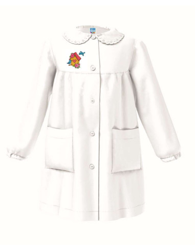 Grembiule asilo bambina Siggi Happy School 33GR3877 Bianco