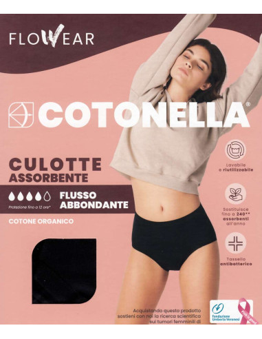 Stretch cotton WASHABLE absorbent culotte Cotonella ADB63