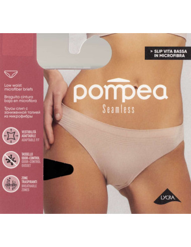 Women's microfiber low waist briefs Pompea Seamless art. Slip VB Women's microfiber low waist briefs Pompea Seamless art. Slip VB