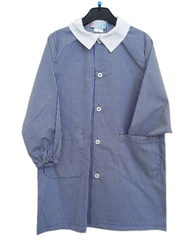 Boy smock for school Andy&Gio' 90003 Squared Blue/White