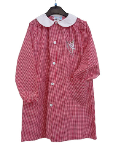 Girl smock for school Andy&Gio' 90215 Squared Red/White