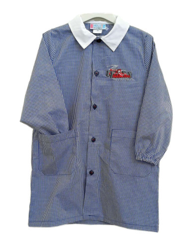 Boy smock for school Andy&Gio' 90211 Squared Blue/White