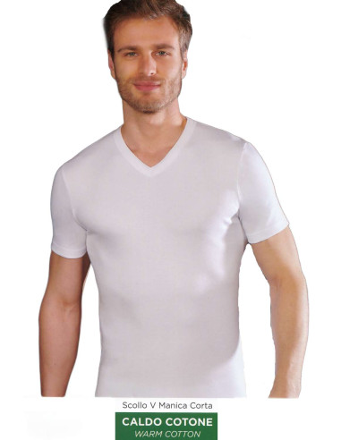 T-shirt uomo scavo a V in caldo cotone Liabel 2828-53