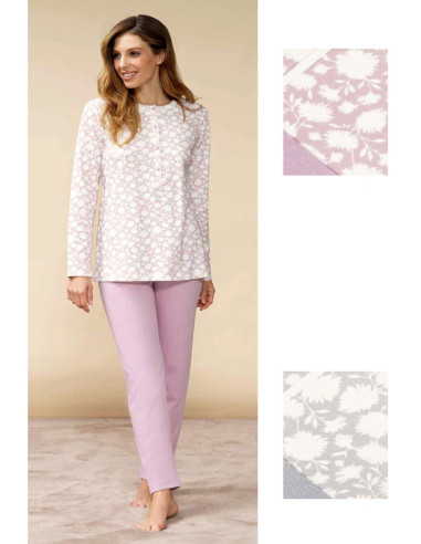Women's warm cotton jersey pajamas Linclalor 92892