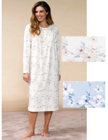 Women's nightdress in warm cotton jersey Linclalor 92893