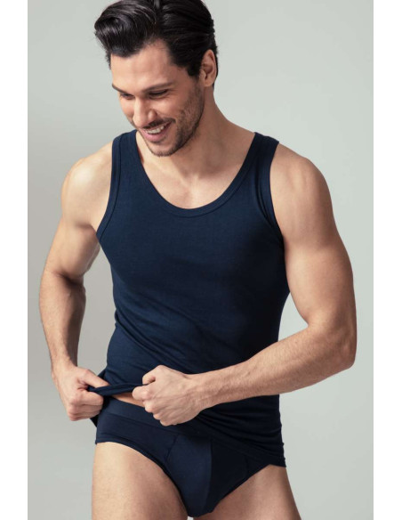 Group 4 cotton wide shoulder vest Oltremare 525 Group 4 cotton wide shoulder vest Oltremare 525