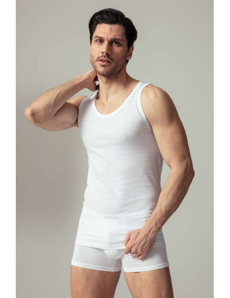 Group 4 cotton wide shoulder vest Oltremare 525 Group 4 cotton wide shoulder vest Oltremare 525