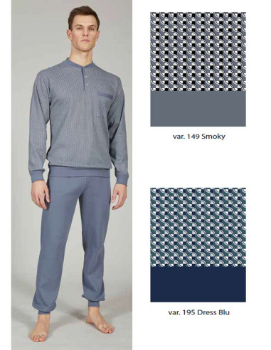 Men's warm cotton jersey pajamas Bip Bip 7082