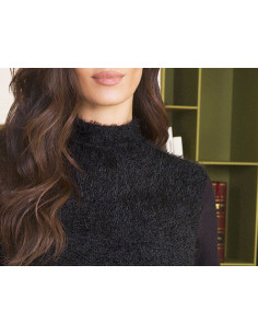 Maglia donna sottogiacca a lupetto tessuto pelliccia Intimami 1109 2