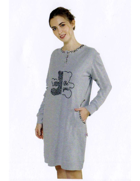 Women's warm cotton jersey nightdress StellaDueGi D8723 Women's warm cotton jersey nightdress StellaDueGi D8723
