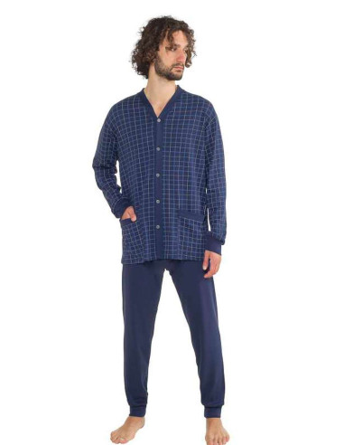 Men's warm cotton jersey OVERSIZES opened pajamas StellaDueGi U8665