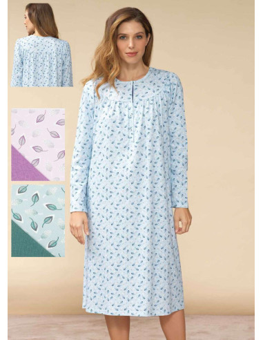 Women's nightdress in warm cotton jersey Linclalor 92912