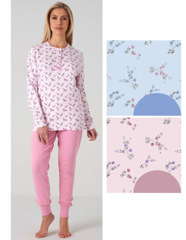 Pigiama donna in jersey di cotone caldo Karelpiu' KF5000