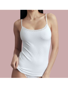 Ribbed microfiber top with lace Bellissima 156