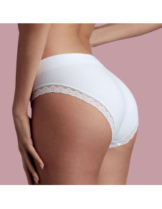 Ribbed microfiber briefs with lace Bellissima 157 2