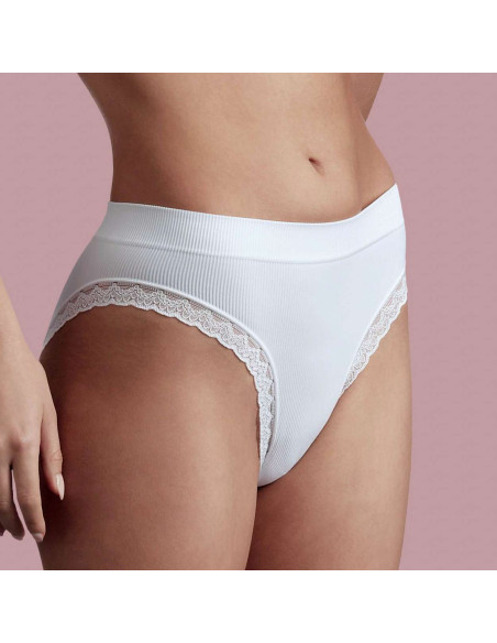 Ribbed microfiber briefs with lace Bellissima 157 Ribbed microfiber briefs with lace Bellissima 157