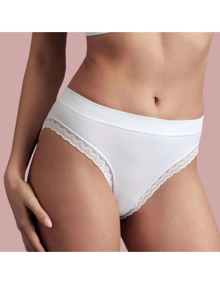 Ribbed microfiber briefs with lace Bellissima 157 Ribbed microfiber briefs with lace Bellissima 157