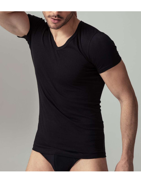 T-shirt uomo in puro cotone a V Life Intimo 314/1