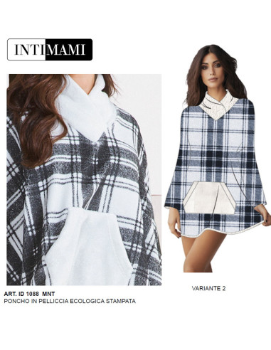 Poncho donna in pile coral Intimami ID1088P Poncho donna in pile coral Intimami ID1088P