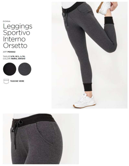 Women's leggings in warm plushy jersey Gladys PD0842