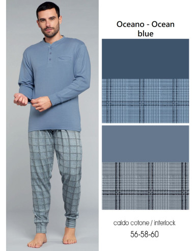 Men's warm cotton jersey calibrated pajamas Karelpiu' KF3127
