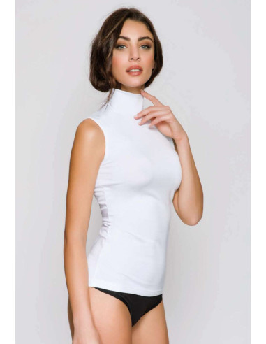 Lupetto donna in cotone elasticizzato smanicato Jadea 4058