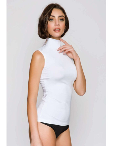 Lupetto donna in cotone elasticizzato smanicato Jadea 4058