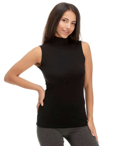 Lupetto donna in cotone elasticizzato smanicato Jadea 4058