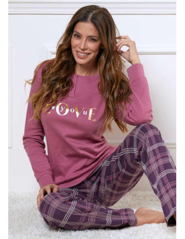 Women's warm cotton jersey pajamas Enrico Coveri EP6173