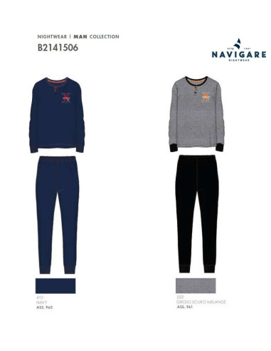 Men's warm cotton jersey pajamas Navigare 141506 Men's warm cotton jersey pajamas Navigare 141506