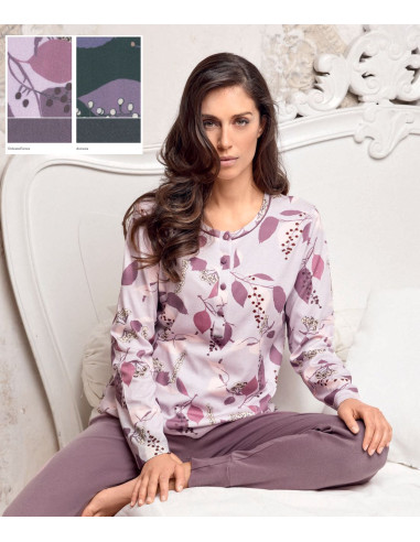 Woman warm cotton modal pajamas Lormar Autunno ATN1536