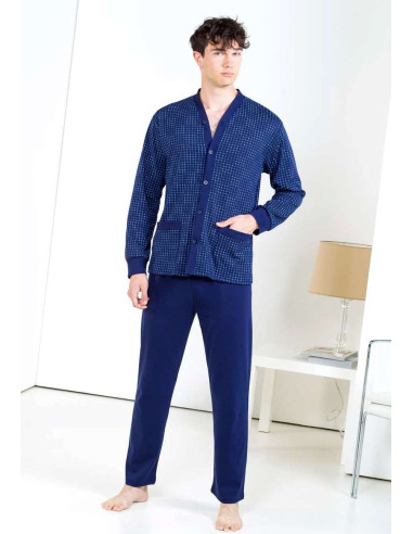 Men's warm cotton jersey opened pajamas StellaDueGi U9023