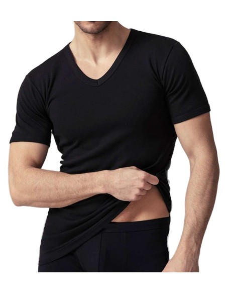 Men's V neck warm cotton jersey t-shirt Life Intimo 025 Men's V neck warm cotton jersey t-shirt Life Intimo 025
