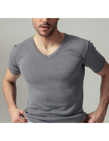 Men's V neck warm cotton jersey t-shirt Life Intimo 025 Men's V neck warm cotton jersey t-shirt Life Intimo 025