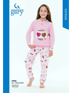 Pigiama da bambina in CALDO cotone Gary S20002-30002 2