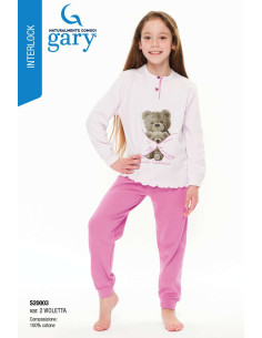 Girl's warm cotton jersey pajamas Gary S20003 - 30003