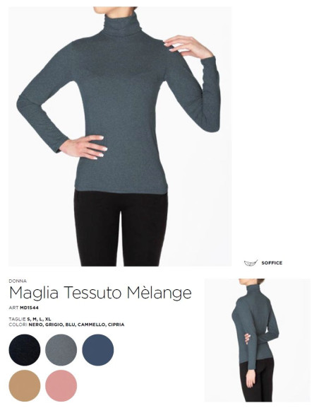 Maglia donna dolcevita in caldo tessuto manopesca Gladys MD1544 Maglia donna dolcevita in caldo tessuto manopesca Gladys MD1544