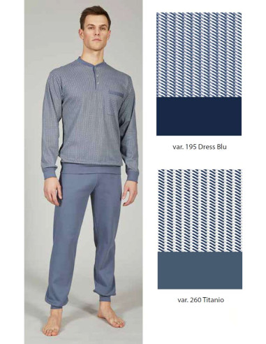 Men's warm cotton jersey pajamas Bip Bip 7079