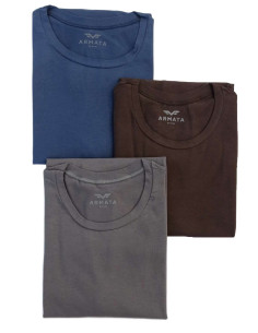 T-shirt uomo in cotone elasticizzato girocollo con logo stampato dietro il collo 2