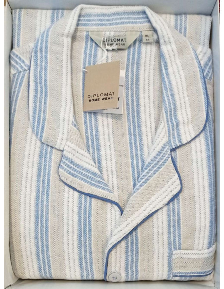 Men's open warm cotton flannel pajamas Diplomat WO609 Men's open warm cotton flannel pajamas Diplomat WO609