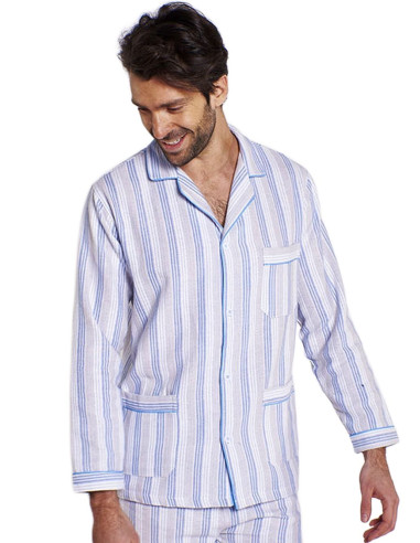 Men's open warm cotton flannel pajamas Diplomat WO609